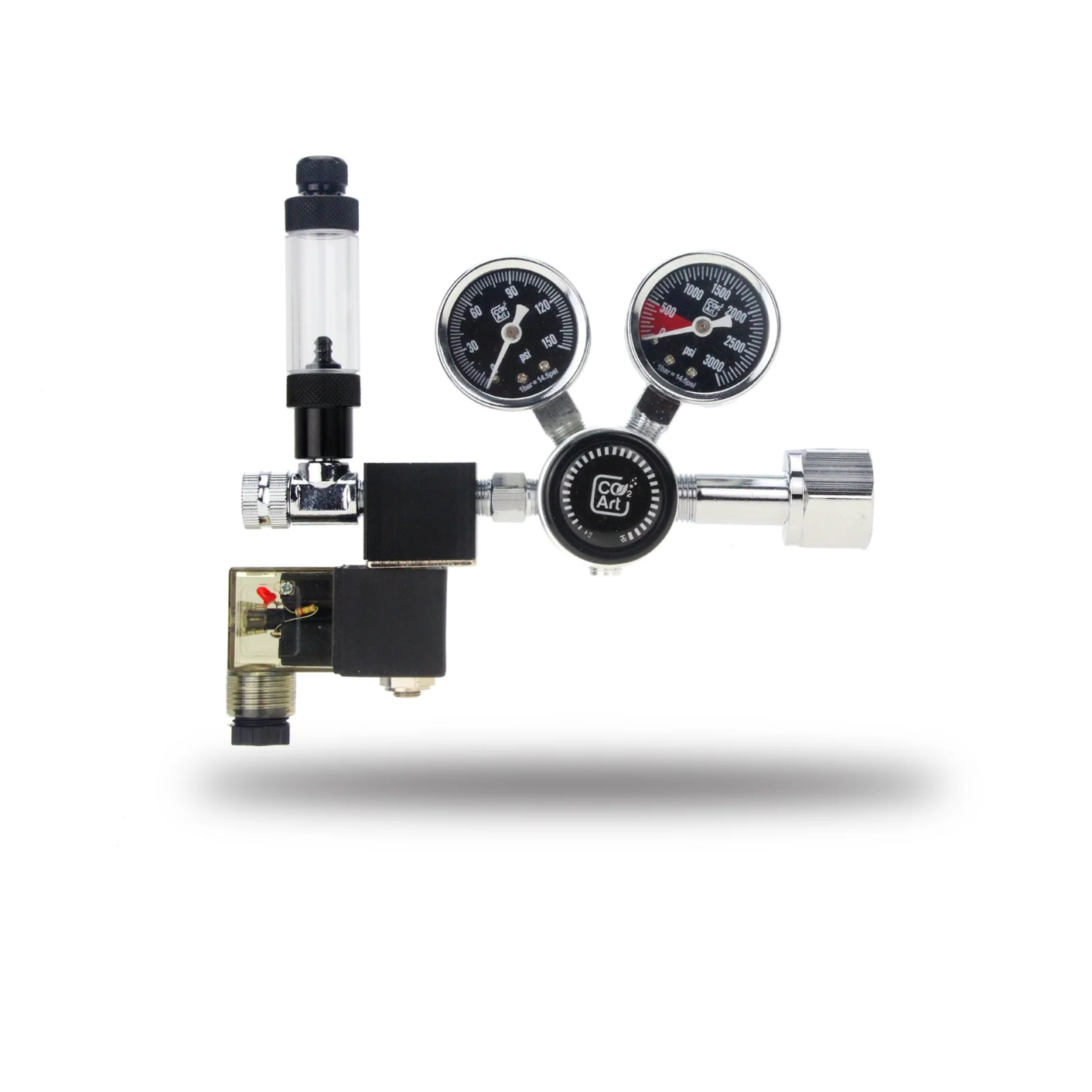 CO2Art PRO-SE Series - Aquarium CO2 Dual Stage Regulator with Integrated Solenoid